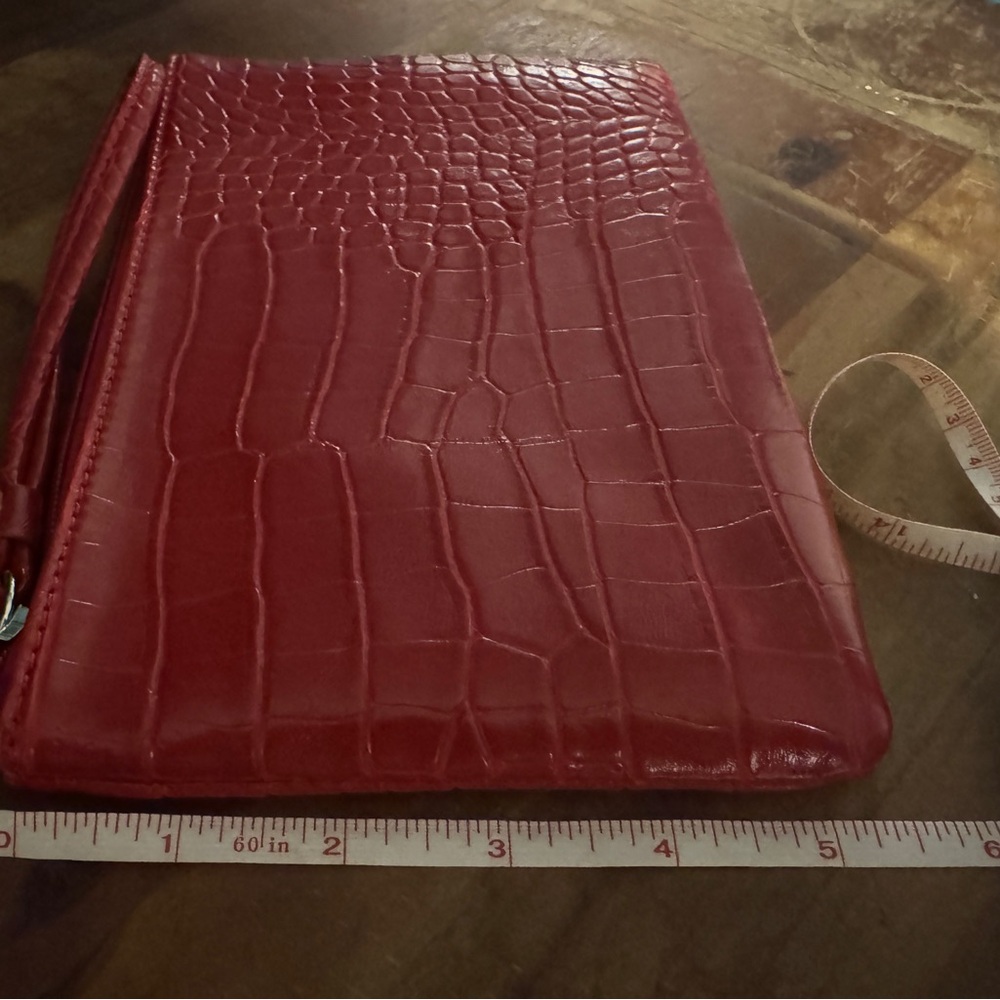 Red Croc-Embossed Wristlet - Picture 3 of 4
